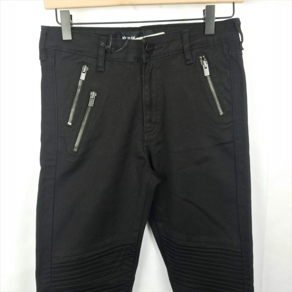 NWT Nasty Gal Jeans Womens 26 Let It Ride Black Moto Skinny - Picture 3 of 7